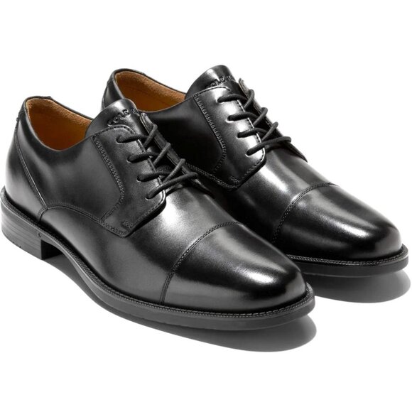 Cole Haan Caldwell Black Leather Oxford Cap Toe Lace Up 08330 Men's Size 10D - Picture 1 of 12